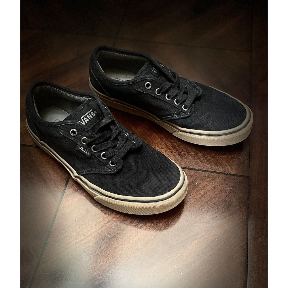 Vans Men's Atwood Black/Gum 7.5 Eur 40 Canvas Skate Shoes padded tongue